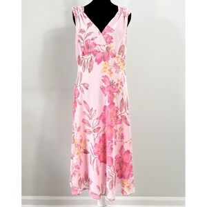 Bandolino Pink Floral Midi Dress